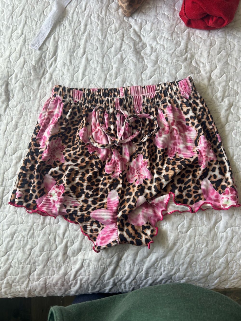 Pink Floral & Leopard Print Sleep Shorts